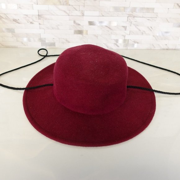 Arlin Hats Womens Wool Felt Crushable Wide Brim Fedora Designer Red Wine USA - Picture 1 of 10